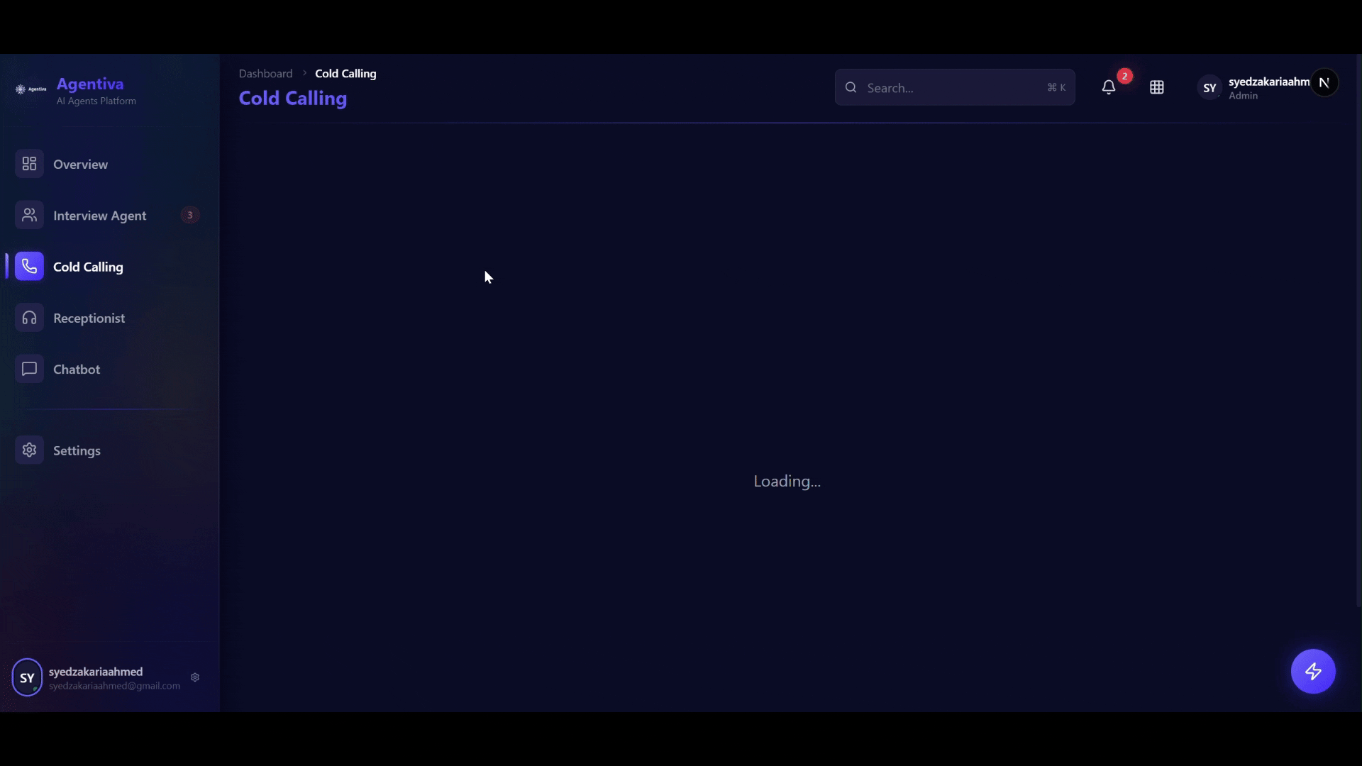Cold Calling AI Dashboard Preview