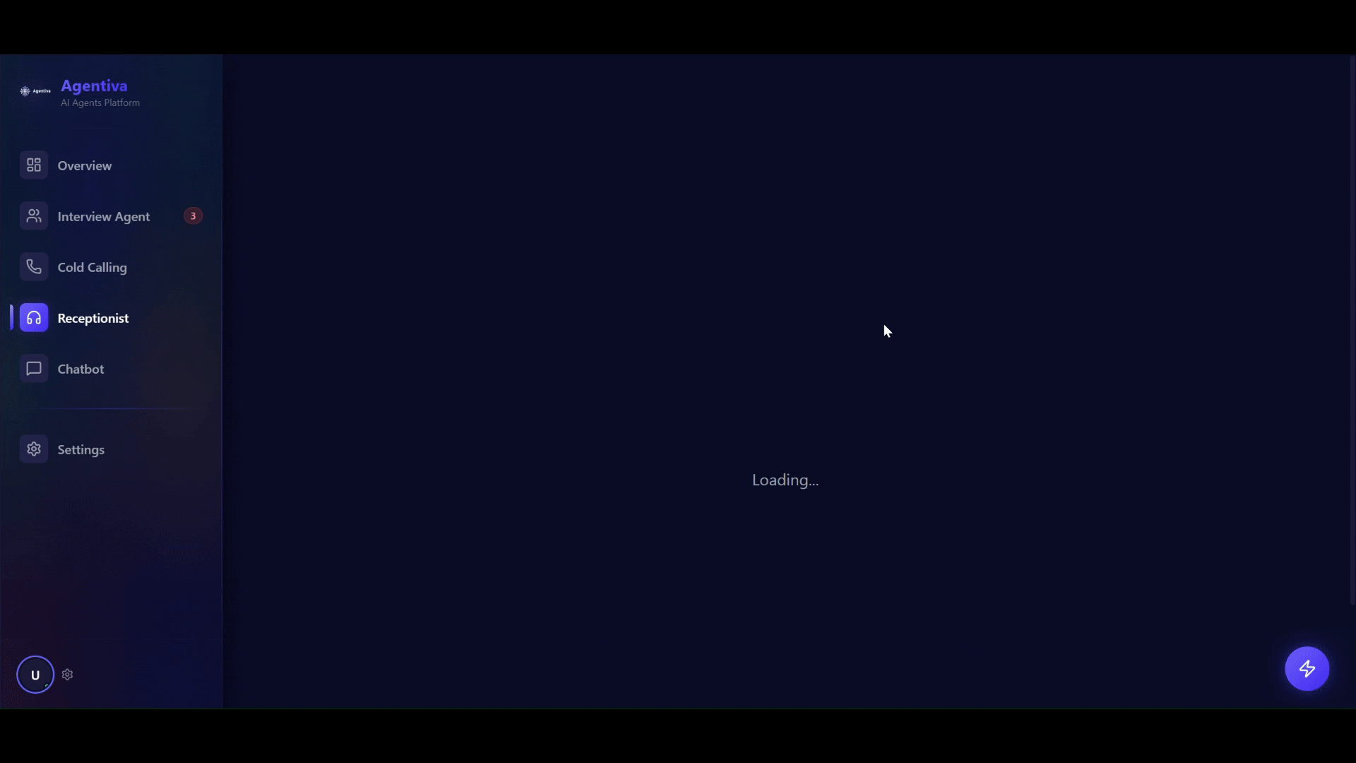 AI Receptionist Dashboard Preview